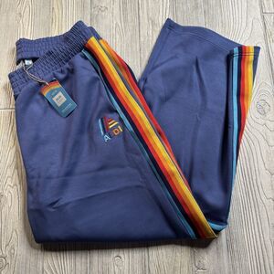 Aldi Gear Wide Leg Bottoms Joggers Womens XL Logo Blue Rainbow Stretch 2025 New